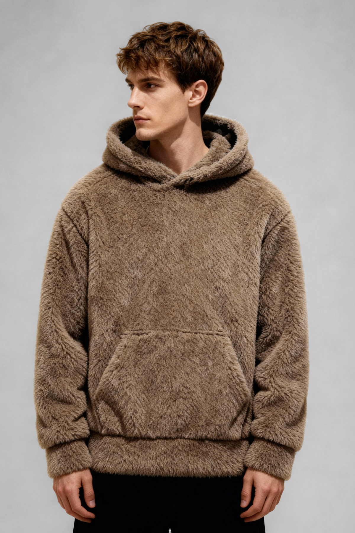 TEDDY | FUZZY PULLOVER HOODIE