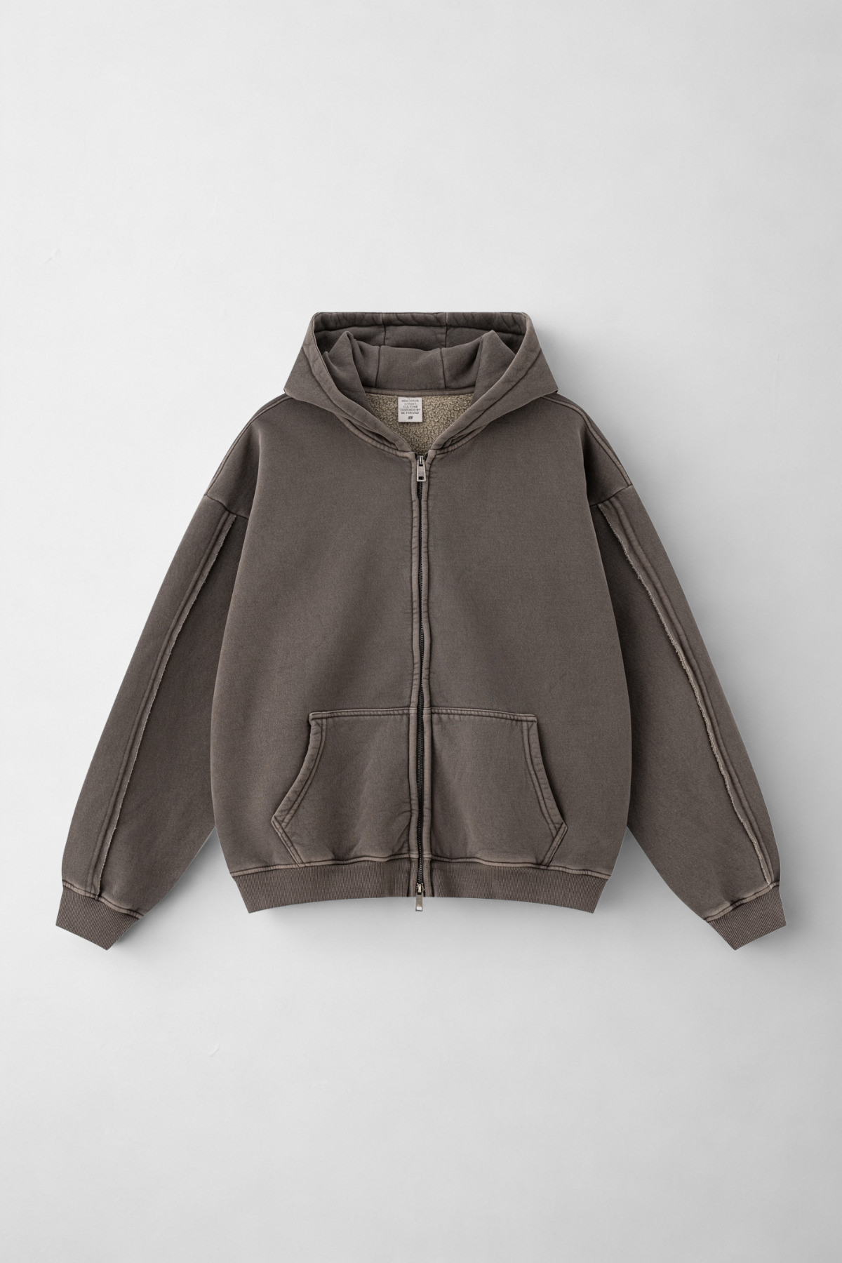 RAW | RIPPED-HEM ZIP-UP HOODIE