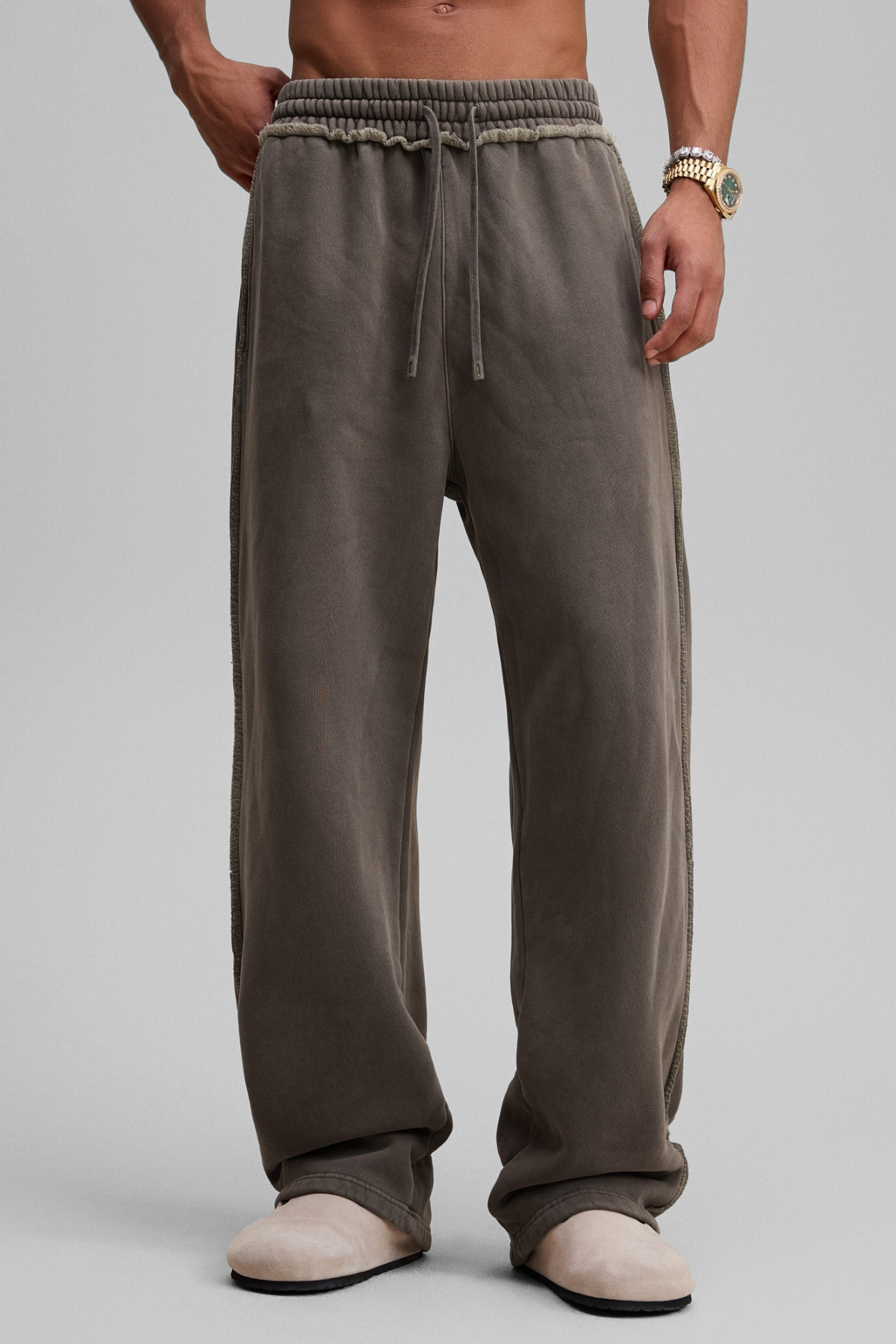 RAW | RIPPED-HEM SWEATPANTS