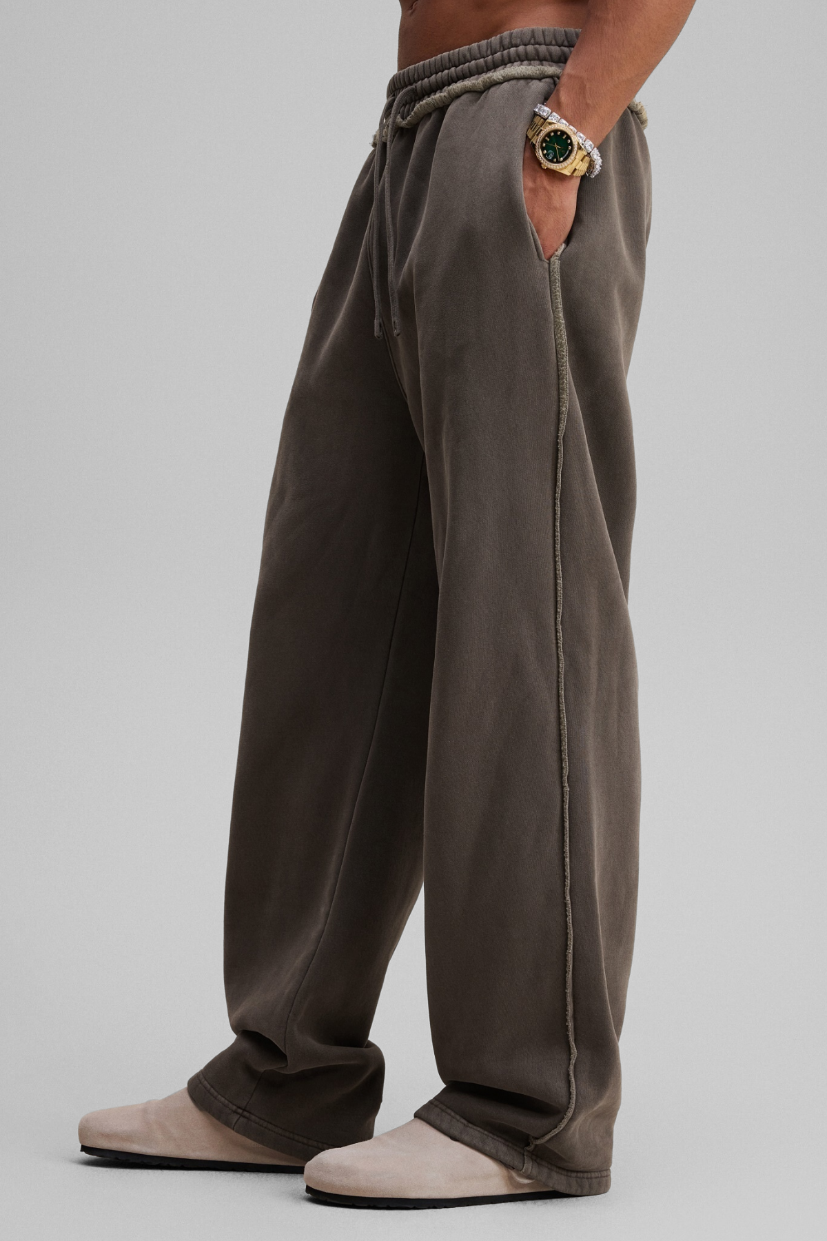 RAW | RIPPED-HEM SWEATPANTS